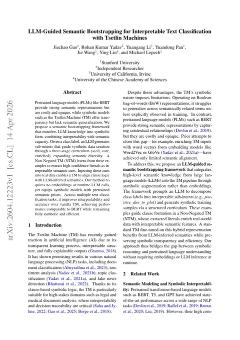 LLM-Guided Semantic Bootstrapping for Interpretable Text Classification with Tsetlin Machines